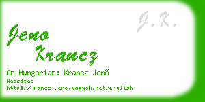 jeno krancz business card