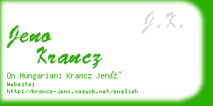 jeno krancz business card